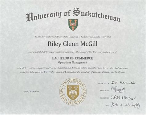 Fake Certificate From University Of Saskatchewan Template