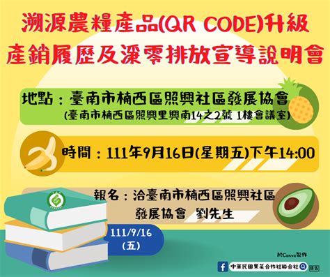 111916溯源農糧產品qr Code升級產銷履歷宣導說明會 中華民國果菜合作社聯合社