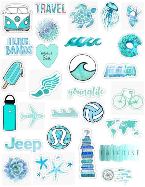 Light Teal Sticker Pack Sticker By Lauren53103