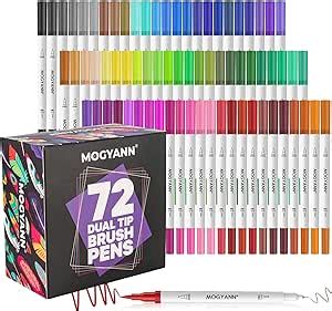 Mogyann Colors Art Markers For Adult Coloring Dual Tip Brush Pens