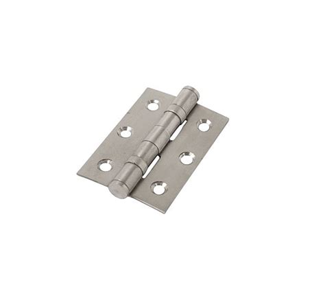 Eurospec Hin1322 76x51mm Ball Bearing Butt Hinges Pair Satin Stainless Steel Door Hinges