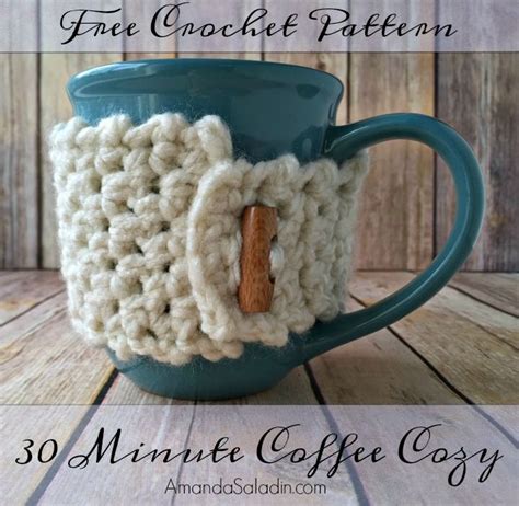 Free Crochet Pattern 30 Minute Coffee Cozy By Amanda Saladin Crochet