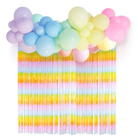 Pastel Macaron Balloon Garland Kit Rainbow Colored Arch Kit With Foil