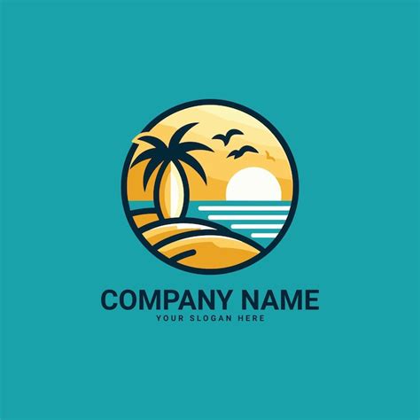 Premium Vector Summer Beach Logo Design