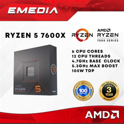 Jual Processor Amd Ryzen 5 7600x 6 Cores 12 Threads Kab Sleman Emedia Jogja Tokopedia