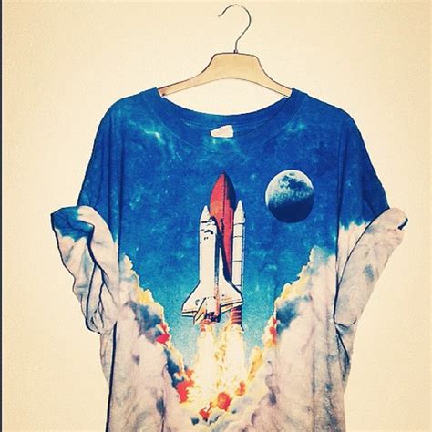 Space Shuttle Space T Shirt Liquid Blue