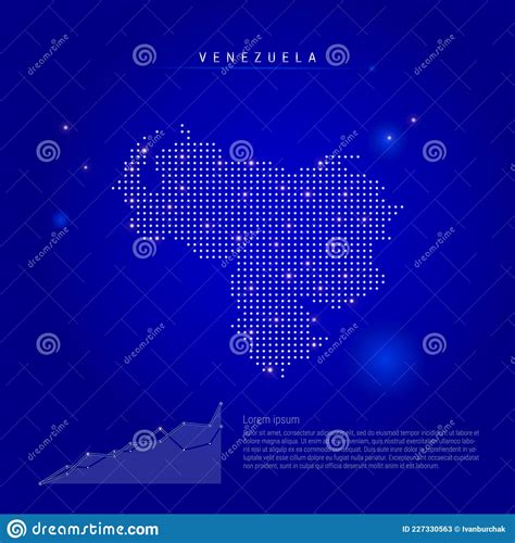 Mapa Iluminado De Venezuela Con Puntos Brillantes Fondo Del Espacio