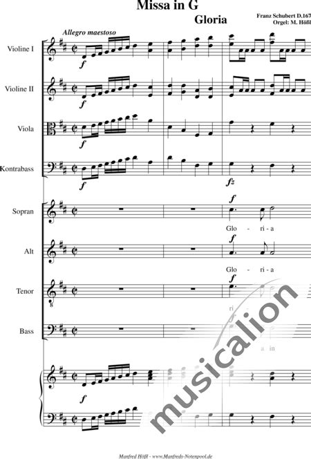 Missa In G Music Score 2nd Movement Gloria Mass Franz Peter