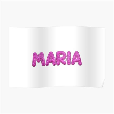 Maria Name Pink Glitter Poster For Sale By Ahmedzakifouda Redbubble