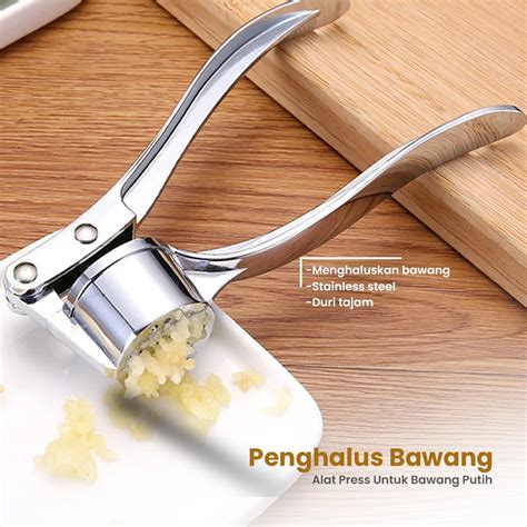 Jual Penghancur Bawang Putih Stainless Multifunction Garlic Press