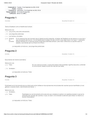 Evaluación Clase 4 Revisión del intento Comenzado el Sunday 12 de