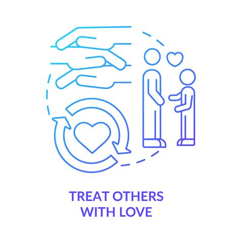 Treat Others With Love Blue Gradient Concept Icon Self Care Daily