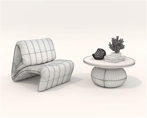 Contemporary Style Coffee Table And Armchair D Model By Nhattuankts