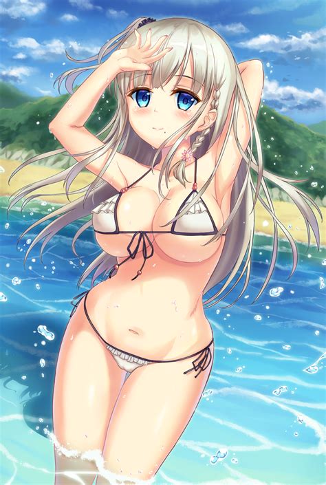 Wallpaper Original Characters Cleavage Bikini Blue Eyes 1872x2788