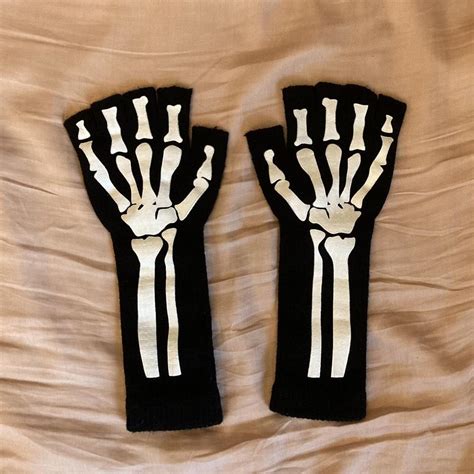 Skeleton, Fingerless Gloves (Extended) 💀 Length: 11... - Depop