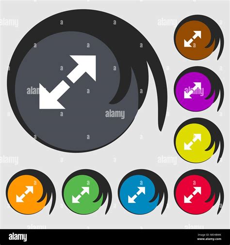 Icono de pantalla completa Símbolos de ocho botones de colores