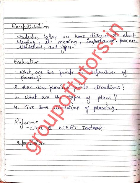 Commerce Lesson Plans For B.Ed - Download PDF - Group Of Tutors