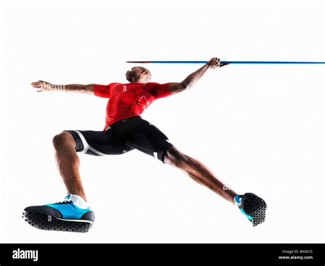 Male Athlete Preparing To Throw Javelin Stock Photo Alamy