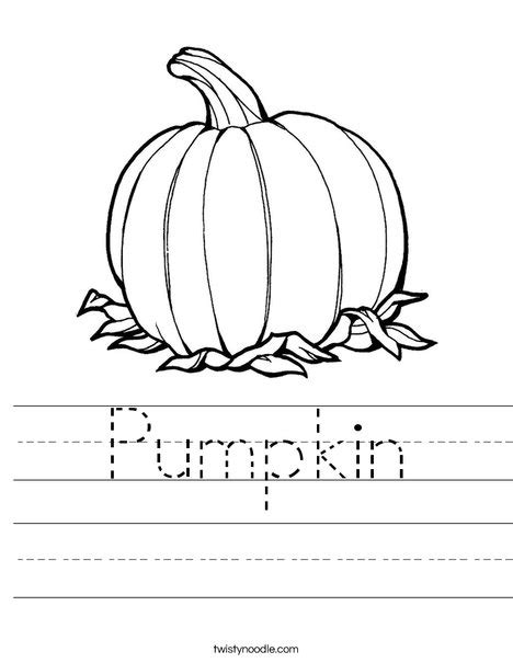 Pumpkin Worksheet Twisty Noodle