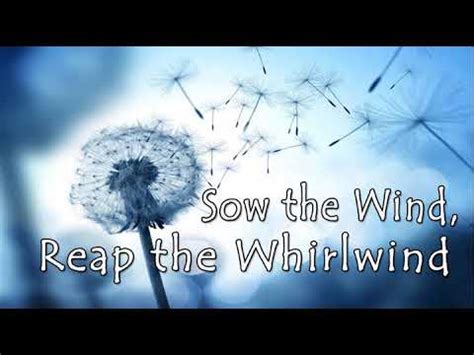 Sow The Wind Reap The Whirlwind Youtube