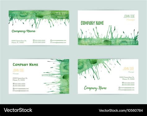 Set watercolor business cards Royalty Free Vector Image