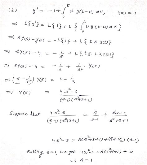 Solved Use Laplace Transforms To Solve The Integro Differential