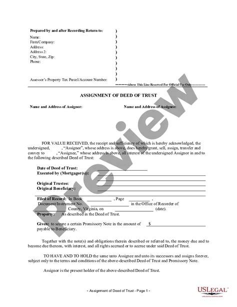 Virginia Assignment Of Deed Of Trust By Individual Mortgage Holder This Instrument Was