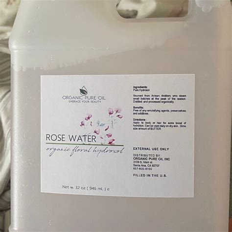 Rose Water Hydrosol 100 Natural Pure Organically Sourced Steam