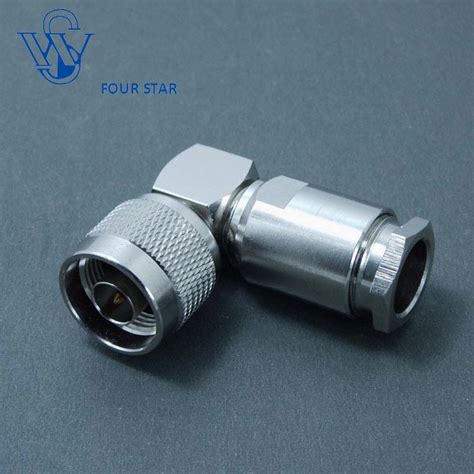 50ohm Male Plug Clamp Right Angle RF Coaxial N Connector For 8d Fb