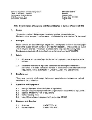 Fillable Online Cdpr Ca Determination Of Acephate And Methamidophos In