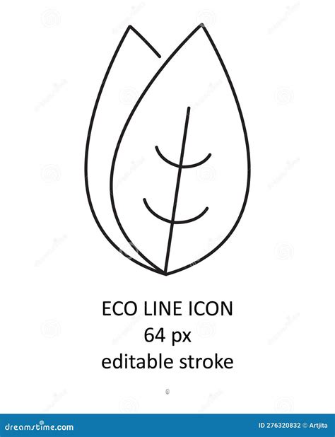 Vetor De Cone De Folha De Linha Ecol Gica Ramal Folha Elementos