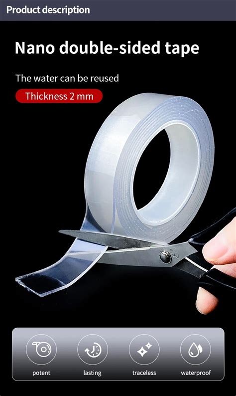 Nano Tape Washable Transparent Double Sided Gel Grip High Quality