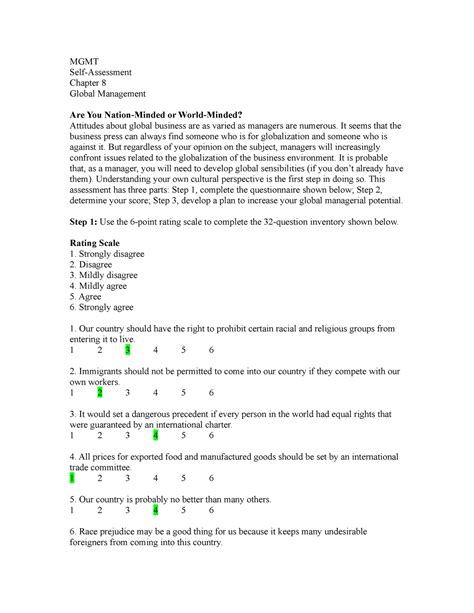 Self Assesment Prof Robby Roberts Mgmt Self Assessment Chapter