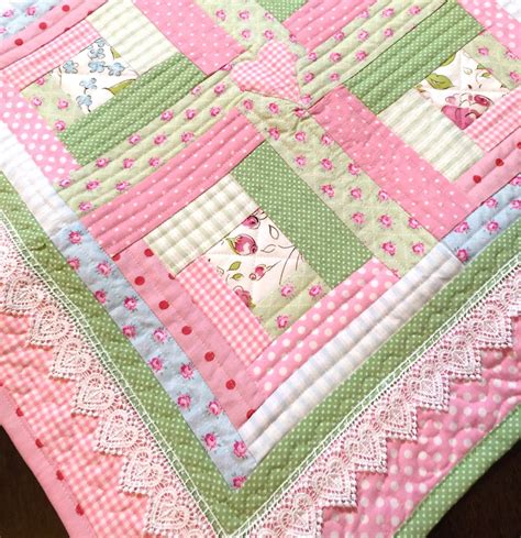 Lace Baby Girl Quilt Modern Baby Quilt Baby By Christinejdesigns
