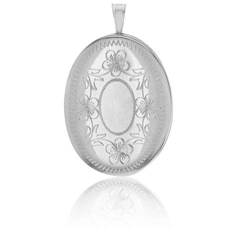 Pendentif Porte Photo Ovale Fleurs Argent Artemis Ocarat