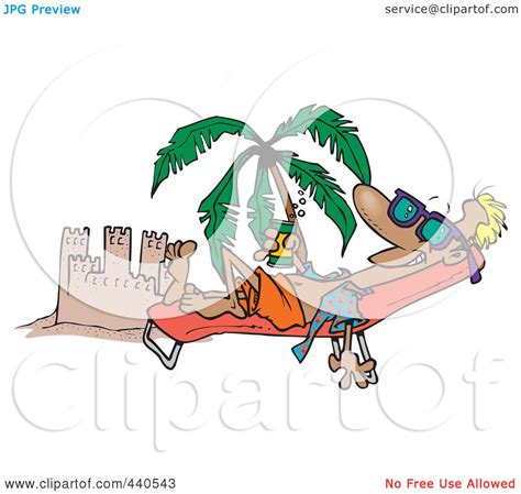 Royalty Free RF Clip Art Illustration Of A Cartoon Beach Bum Man