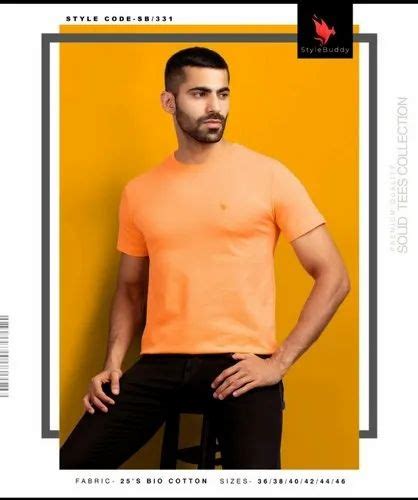 Half Sleeve Plain Gents Cotton T Shirt Neck Type Round Size M L Xl