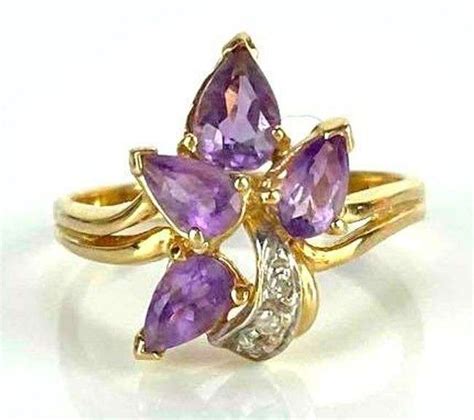 K Gold Amethyst And Diamond Ring Matthew Bullock Auctioneers