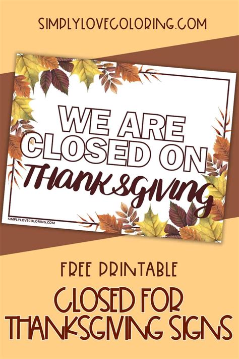 Free Printable Closed For Thanksgiving Signs Pdf Printables