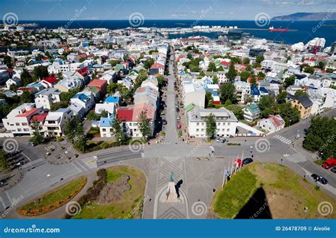 Aerial View Of Reykjavik Iceland Stock Image Image Of Aerial Nordic