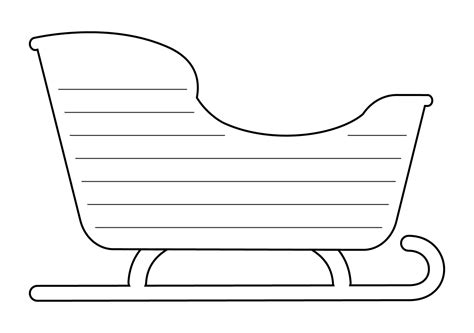 Printable Elegant Santa Sleigh Shaped Writing Templates Christmas