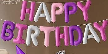 Amazon Katchon Pink And Purple Happy Birthday Balloon 16 Inch