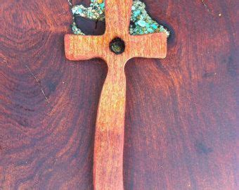 High X Wide Cherry Cross With Turquoise Inlay Etsy Turquoise