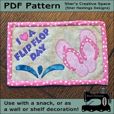 Pdf Pattern For Flip Flop Mug Rug Beach Mug Rug Pattern Etsy