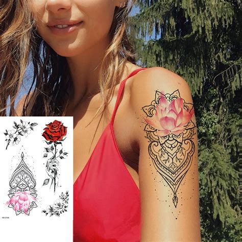 Tatua Zestaw Z R Yczk Kwiaty Delikatne Kobiece Tatuaze Tymczasowe