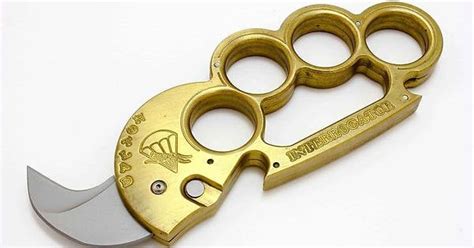 Brass Knuckles Auto Knife Mallninjashit