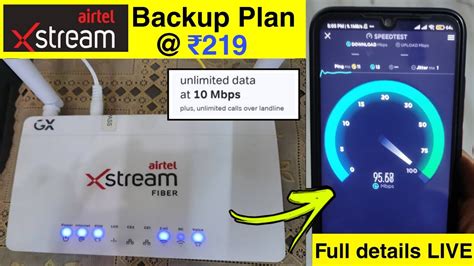 Airtel Xstream Fiber Mbps Back Up Plan Full Review Speed Test