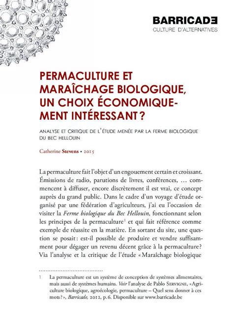 Pdf Permaculture Et Mara Chage Biologique Un Choix Pdf