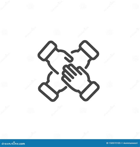 Four Hands Support Each Other People Putting Their Hands Together Icon