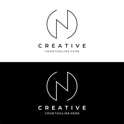 Abstraktes Logo Design Anfangsbuchstabe N Geometrische Elemente